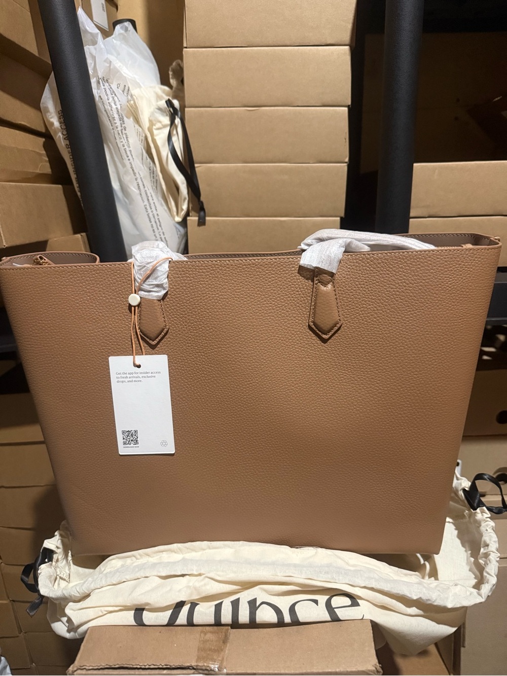 NWT QUINCE Adeline Shopper Tote Cappuccino